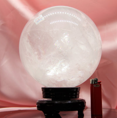 NATURAL WHITE CRYSTAL (ROCK CRYSTAL) BALL 18.8CM #1966