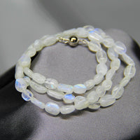 19" Blue Sheen Moon Stone Necklace #2241