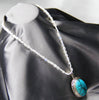 19" Blue Sheen Moon Stone Necklace #2241