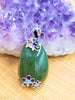 SILVER WIRE INLAY ENAMEL JADE PENDANT #1778