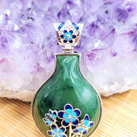 INLAY ENAMEL FLOWER VASE PENDANT #1781