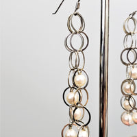 AKOYA LONG CHAIN PEARL EARRINGS #1617