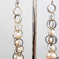 AKOYA LONG CHAIN PEARL EARRINGS #1617