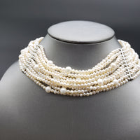 PEARLS ROW 925 S.S NECKLACE  #1590