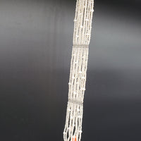 PEARLS ROW 925 S.S NECKLACE  #1590