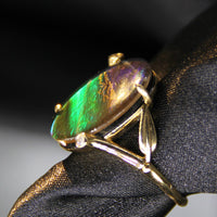 18K Diamond Ammolite Ring #365