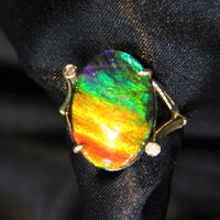 18K Diamond Ammolite Ring #365