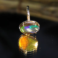 Top Grade 18K Gold Ammolite Ring #381