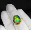 Top Grade 18K Gold Ammolite Ring #381