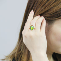 Top Grade 18K Gold Ammolite Ring #381