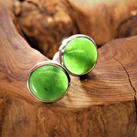 CANADIAN JADE ROUND EARRINGS  #1082