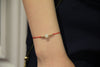 14K White Jade Lucky Red Cord Bracelet #510