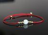 14K White Jade Lucky Red Cord Bracelet #510