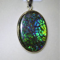 Canadian Ammolite pendant, color changes from different points of view!