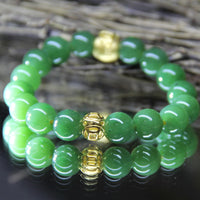 24K 10mm Polar Jade Bracelet #1879