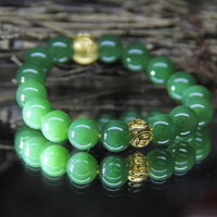 24K 10mm Polar Jade Bracelet #1879