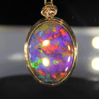 18k Diamond Ammolite Pendant #919