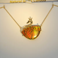 18k Swan Ammolite Pendant #926