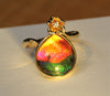 18K Four Leave Clover Heart Ammolite Ring #927