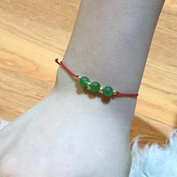 14K Canadian Jade Lucky Red Cord Bracelet #2130