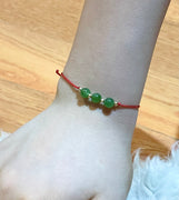 14K Canadian Jade Lucky Red Cord Bracelet #2130