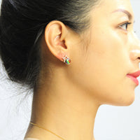 18K Diamond Ammolite Earring #369