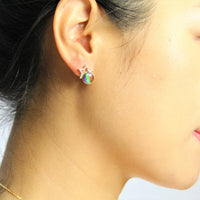 18K Diamond Ammolite Earring #369