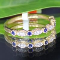 10k Diamond Sapphire Ring #1554