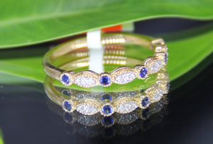 10k Diamond Sapphire Ring #1554