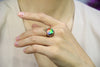 18K Four Leave Clover Heart Ammolite Ring #927