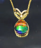 18k Ammolite Earring and Pendant Set #1823