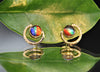 18K Diamond Top Grade Ammolite Earrings #1537