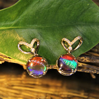 18k Ammolite Earring and Pendant Set #1823