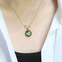 18k Ammolite Earring and Pendant Set #1823