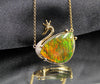 18k Swan Ammolite Pendant #926