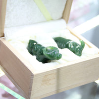 Jade Buffalos Two As A Set Gift Box