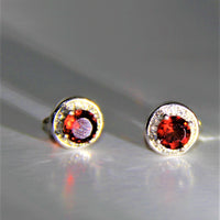 January Earrings - Garnet #1989