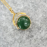 TWO SIDES JADE PENDANT - GOLD #1097