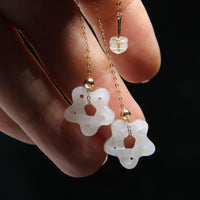 18K WHITE JADE EARRINGS #1448