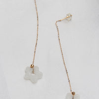 18K WHITE JADE EARRINGS #1448