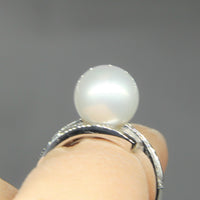 14k Freshwater Pearl Diamond Ring #1935