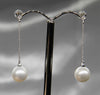 CULTURED FRESHWATER PEARL DIAMOND EARRINGS #1619