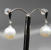 Cultured Freshwater Diamond Pearl Earrings #1639