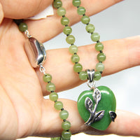 HEART JADE BEADED NECKLACE #1812