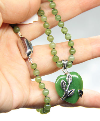 HEART JADE BEADED NECKLACE #1812