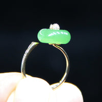 Top Grade Apple Green Donut Siberian Jade Ring #1605