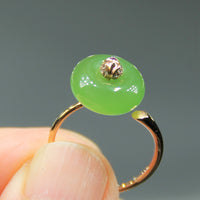 Top Grade Apple Green Donut Siberian Jade Ring #1605