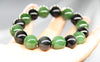 14mm Jade and Obsidian Beaded Bracelet #2068