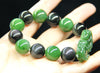 14mm Jade Pixiu and Obsidian Beaded Bracelet #2071