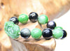 14mm Jade Pixiu and Obsidian Beaded Bracelet #2071